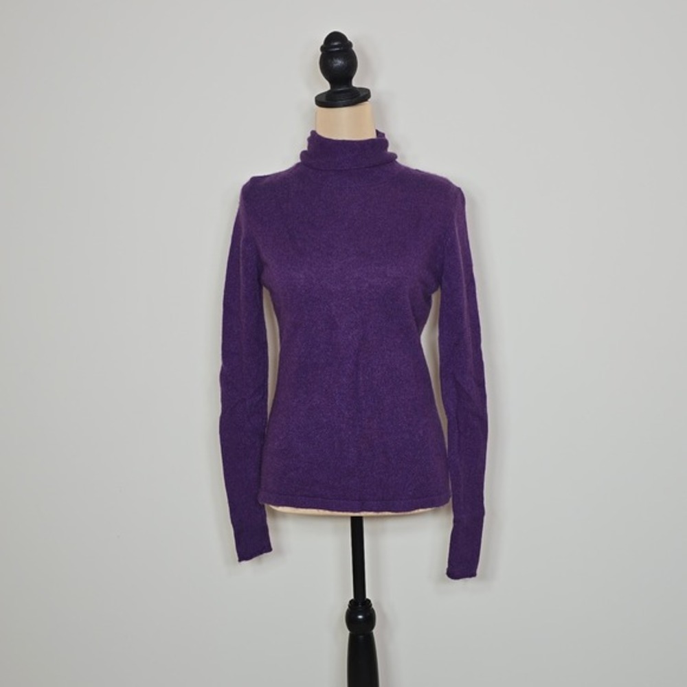 Marina Luna Purple 100% Cashmere Turtleneck Sweater‎ Size M